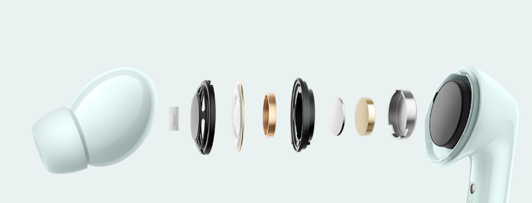 Cấu tạo chi tiết của tai nghe. Ảnh: Xiaomi.