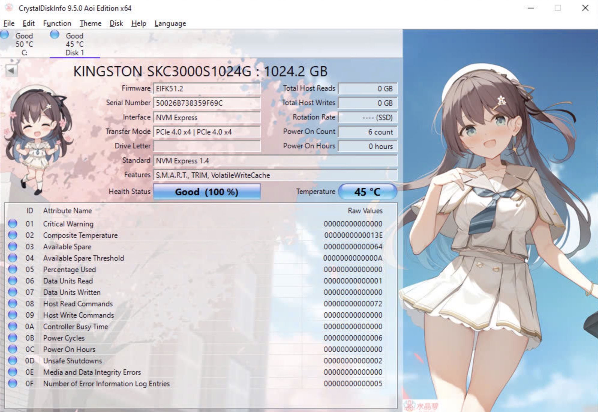 Thông số SSD trong CrystalDiskInfo hiện chính xác là bạn đã thực hiện nâng cấp lưu trữ thành công.