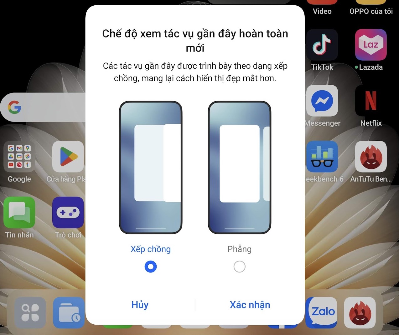 Tuỳ chọn xem tác vụ mới trên Find N5