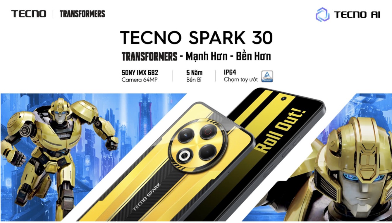 TECNO SPARK 30 ra mắt - Bền bỉ, mạnh mẽ với phiên bản giới hạn Bumblebee