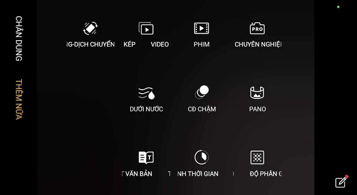 Rất nhiều chế độ chuyên dụng cho Camera để người dùng lựa chọn.