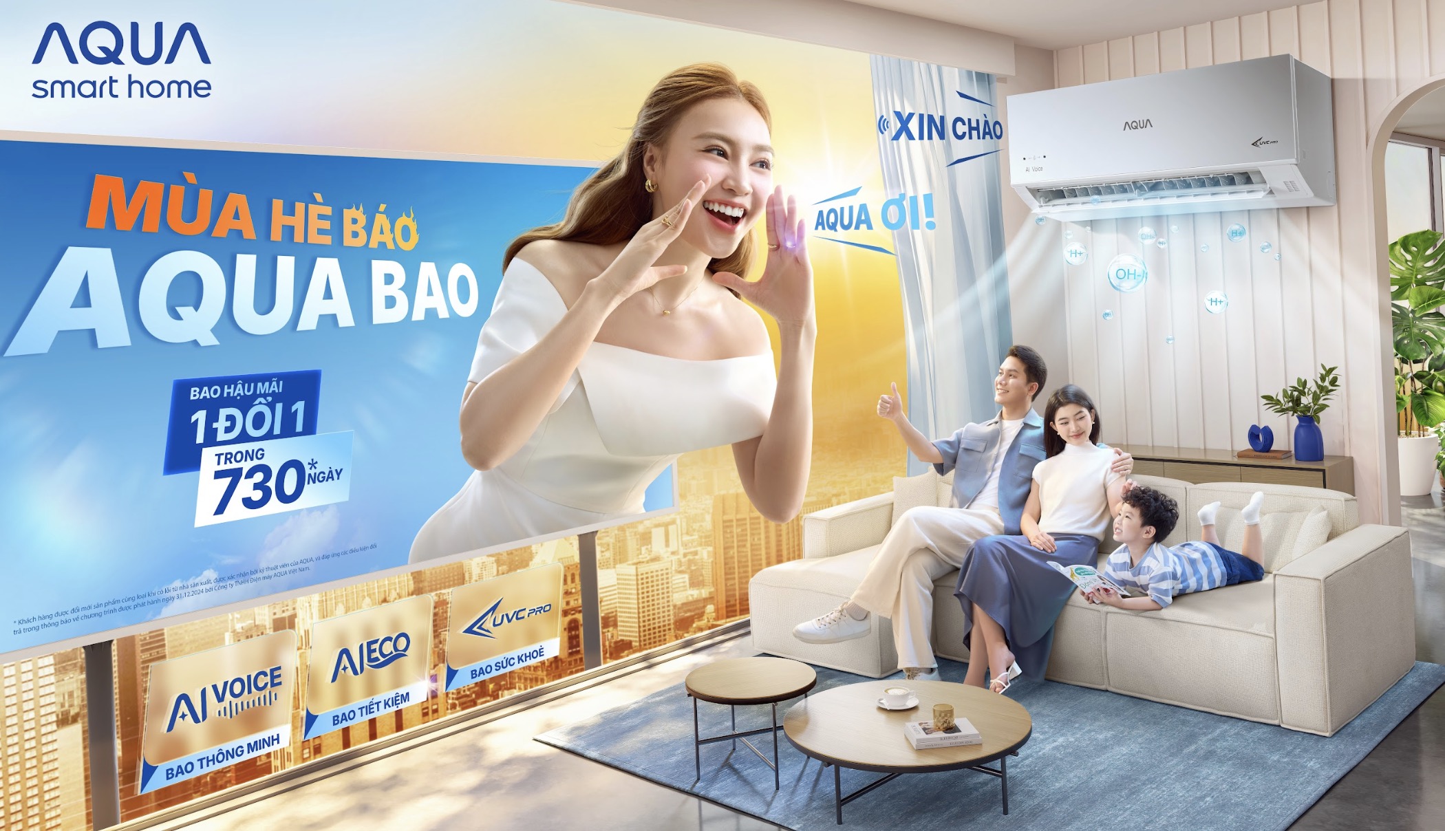 AQUA tung ưu đãi hấp dẫn cho điều hòa điều khiển bằng tiếng Việt UV VOICE 2025